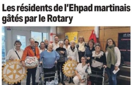 Remise de chocolats aux pensionnaires et au personnel de l'Ehpad de St Martin de Ré